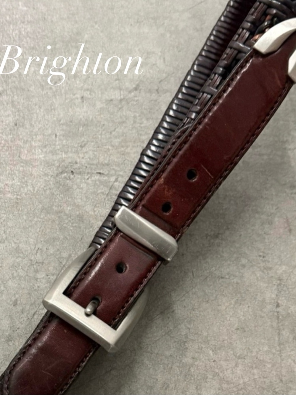 Brighton Adjustable Woven Leather Belt Size 38 Style P6708